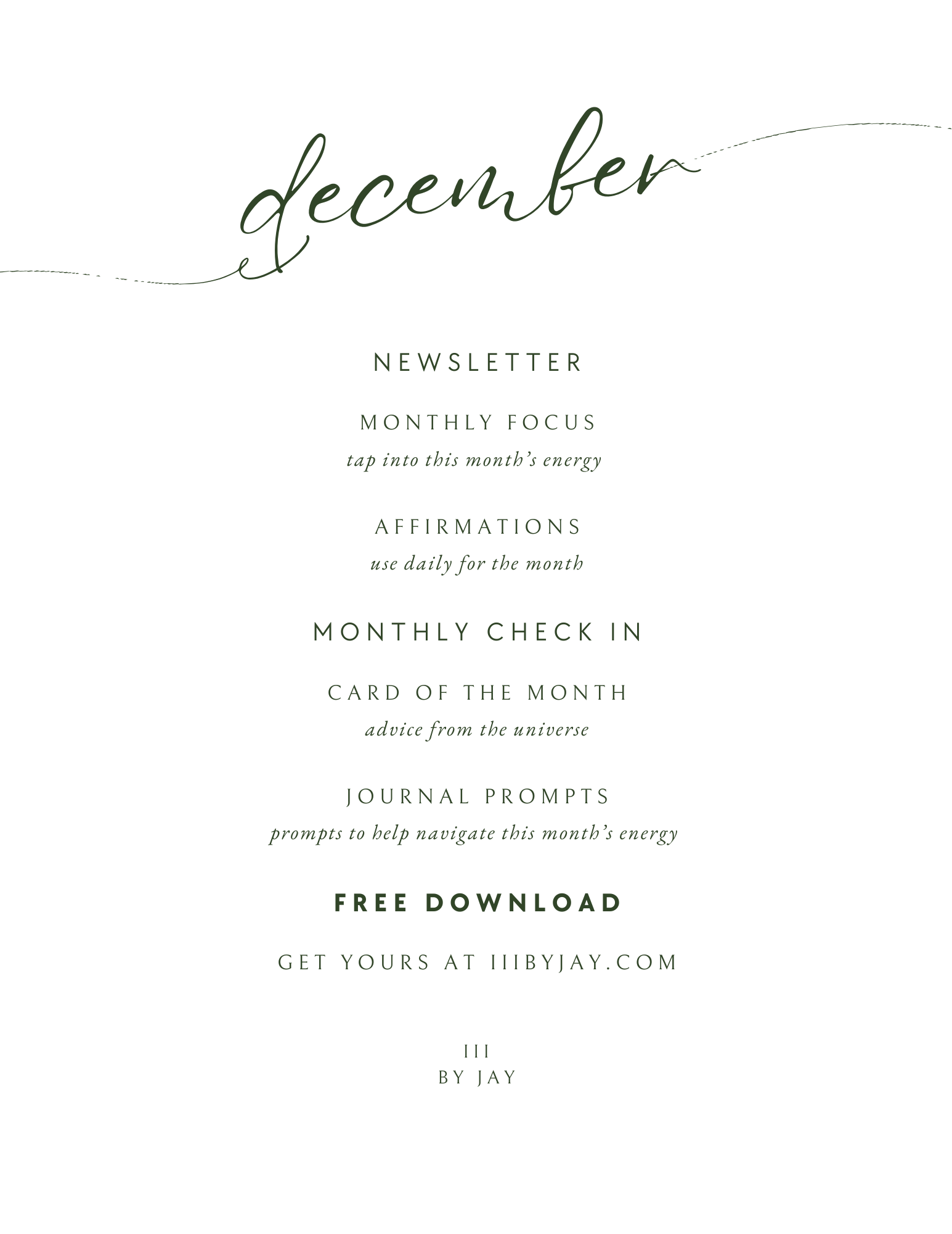 Monthly Check In - December Issue - iiibyjay