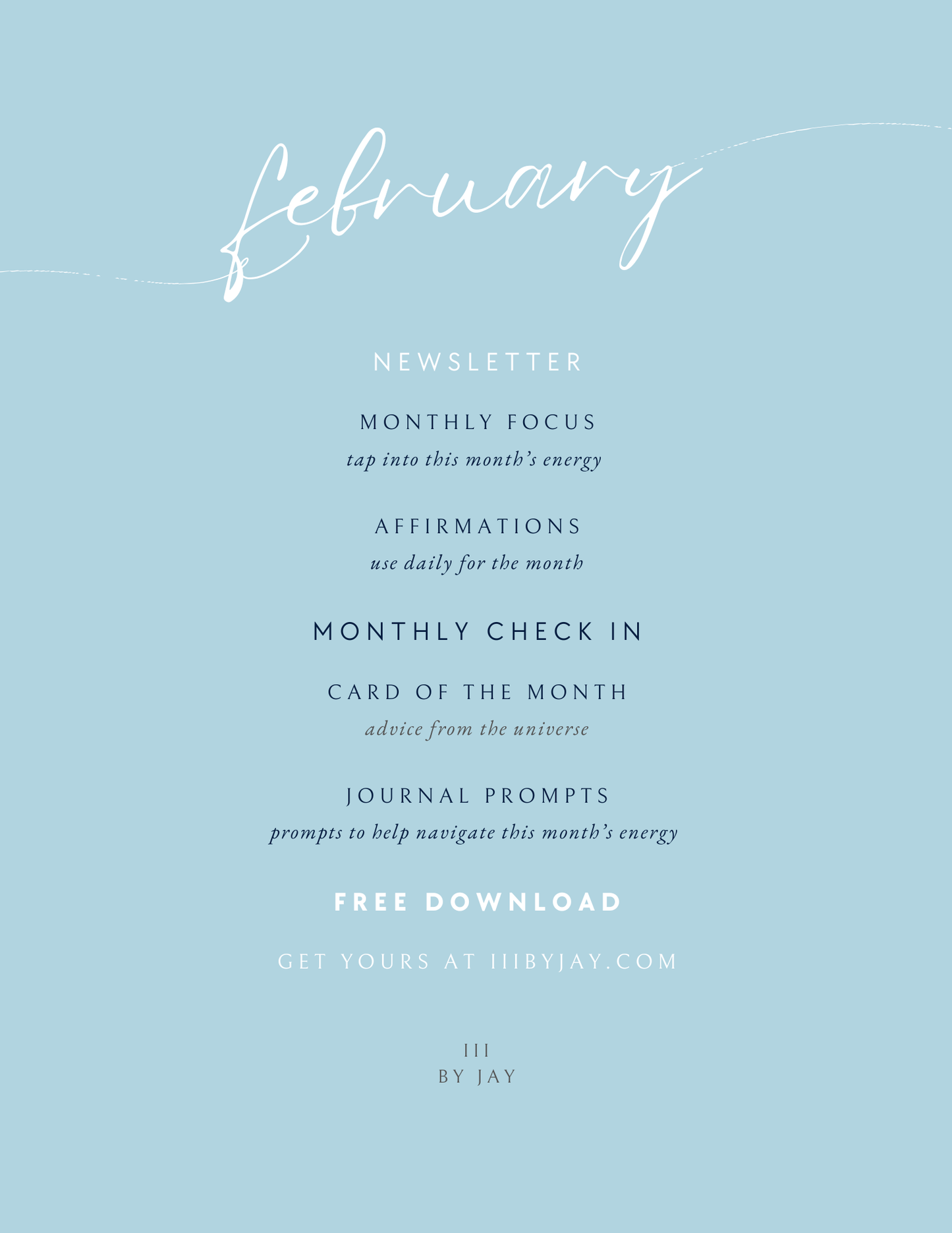 Monthly Check In: Free Journal Prompts, Affirmations, and Oracle Guidance - February Issue - iiibyjay