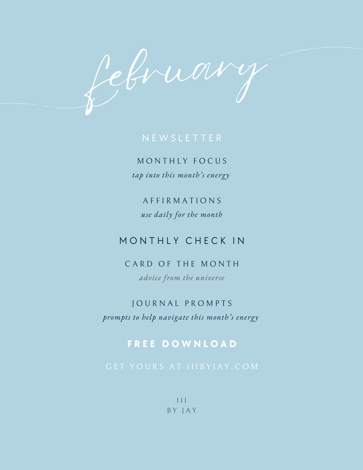 Monthly Check In: Free Journal Prompts, Affirmations, and Oracle Guidance - February Issue - iiibyjay